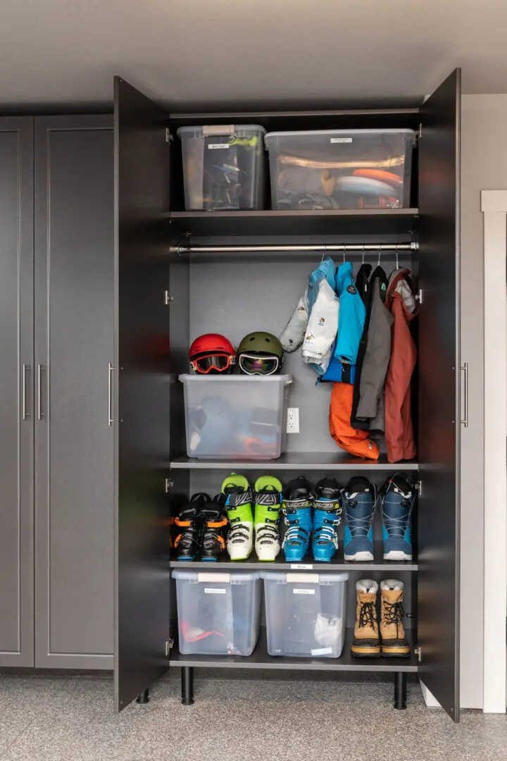 A closet with many different items in it